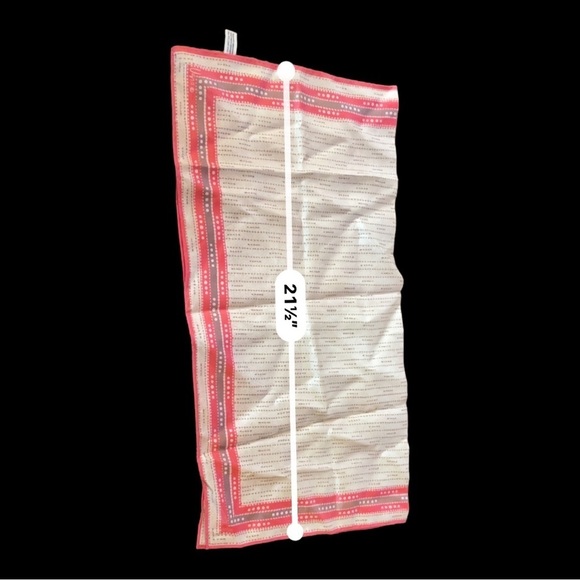 VINTAGE VERA NEUMANN  ACETATE PINK & GRAY DOTTED SQUARE SCARF - Picture 4 of 5